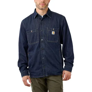 CARHARTT Denim Fleece Lined Snap Front Hemd Blau XXL