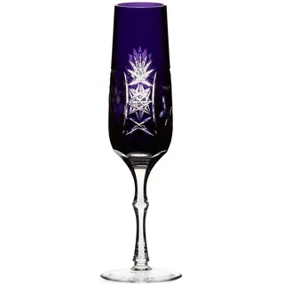 CRISTALICA Sektglas Sektkelch Champagnerglas Vino Violett Handgeschliffen Bleikristall