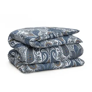 Gant Mako-Satin Bettwäsche Key West Paisley sateen blue Kissenbezug einzeln 80x80 cm - blau
