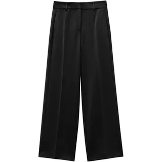 someday Damen City Pants | Klassische Anzughose Catsby Detail Wide mit Galonstreifen Black, 42 - 42W