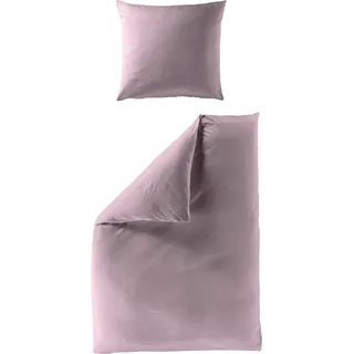 BIERBAUM Elegant uni Mako-Satin Flieder 155 x 220 cm + 80 x 80 cm