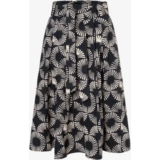 More & More Bleistiftrock Damen Beige/Schwarz Bedruckt 40