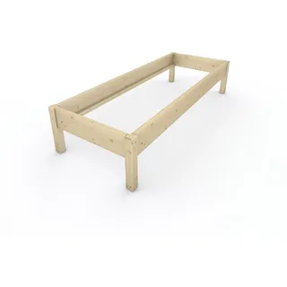TUGA-Holztech Massivholzbett Holzbett Naturholzbett 80 x 220 cm 48 cm Bettgestell ohne Kopfteil, Br 70 80 90 100 120 140 160 180 200 Lg 200 220 H=38/48/58 cm 80 cm x 220 cm x 48 cm