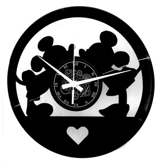 Instant Karma Clocks Wanduhr aus Vinyl Schallplattenuhr mit Mäuse Liebe Freunde Motiv upcycling Design deko Vintage Wand Retro-Uhr Home Dekorationen, Geschenkidee, Handgemacht