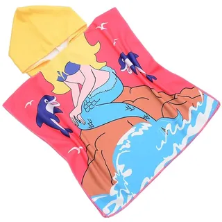 FEBE Badeponcho Kinder Badetuch Mit Kapuze Bademantel für Kleinkind