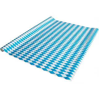 NEU Tischtuch Damast 8x1m mit Bayern-Raute, blau-weiß, Papier-Tischdecke