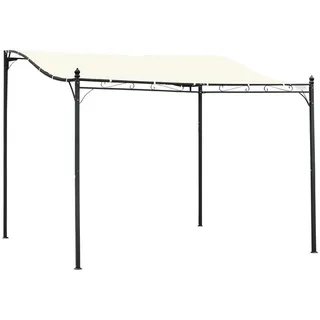 Outsunny Pergola 2,97 x 2,97 m schwarz/creme
