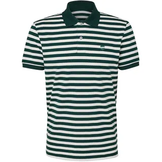 Tchibo - Piqué-Poloshirt - Herren - Gr. XL - dunkelgrün/gestreift