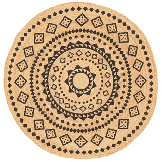 Pergamon Jute Salsa Ethno Juteteppich 120 x 120 cm Khaki
