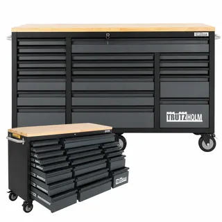 Trutzholm Werkstattwagen Stahl Anthrazit 160 x 91 cm 20 Schubladen unbestückt