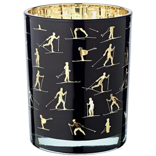 Edzard Windlicht Monty Glas Schwarz/Gold