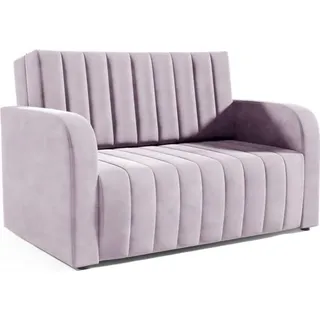 LIKMA 3 Sitzer Sofa mit Schlaffunktion Otto 155 cm Velvet Schlafcouch - Moderne Wohnzimmer Couch - Sofa mit Bettfunktion - Schlafsofa Farbe: Schmut... - Rosa