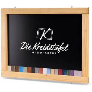 Rustikale Tafel Kreidetafel Wandtafel Küchentafel mit Holzrahmen zur Beschriftung mit Kreide im Landhausstil in verschiedenen Größen und Farben (Eiche, 140x60cm)