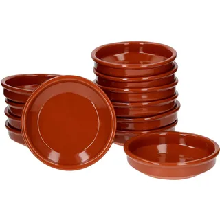 MamboCat Cazuela Schale Bruno Tonware I 12er Set I Ø 16 cm I Größe M I Mediterran I Glasiert I Unikat Handarbeit I Antike/Vintage I Mittelalter I Wikinger