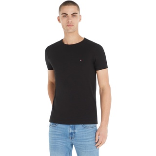 Tommy Hilfiger Herren T-Shirt Kurzarm Core Stretch Slim Fit, Schwarz (Black), L