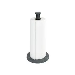 WENKO Küchenrollenhalter, elegante Marmoroptik 53212100 , Farbe: schwarz