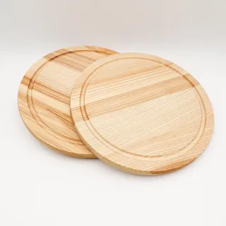 JOWE Rundes Jausenbrett aus Esche| Brotzeitbrett aus Holz rund - Ø 25 cm | Frühstücksbrett gefertigt in Österreich | 2 Stk
