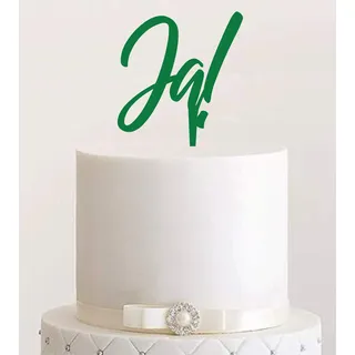 Manschin-Laserdesign Cake Topper, Tortenstecker, Tortefigur Acryl, Tortenständer - Farbwahl - Etagere Hochzeit Hochzeitstorte Ja! (Dunkelgrün)