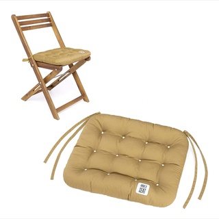 HAVE A SEAT Living - Sitzkissen 40x35 cm (2 St.) - Bequemes Sitzpolster für Klappstühle - Orthopädisches Stuhlkissen - Indoor/Outdoor, Waschbar bis 95°C (Beige, 2er Set - 40x35 cm)