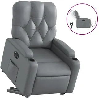 vidaXL Relaxsessel mit Aufstehhilfe Kunstleder 142 x 75 x 100 cm Grau elektrisch