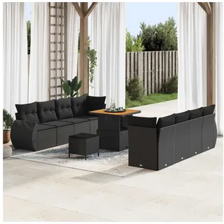 vidaXL Garten-Lounge-Set 11-tlg. schwarz
