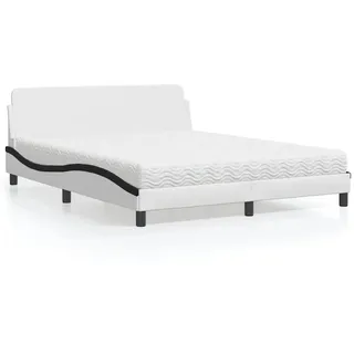 vidaXL Dover 160 x 200 cm Weiß/Schwarz