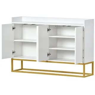 Yorbay Sideboard Moderner 4-türig Beistellschrank Buffetschrank, für Esszimmer, Wohnzimmer, Küche weiß