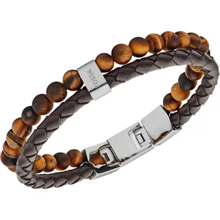 Fossil Vintage Casual Armband aus Leder mit Tigerauge braun JF03118040 Größe 18