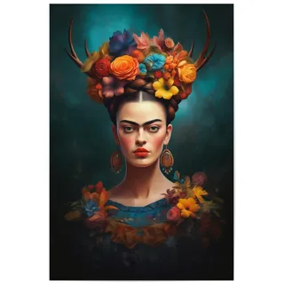 artboxONE Poster 30x20 cm Floral Fridas Folklore Kunst - Bild wandbild Frida Kahlo