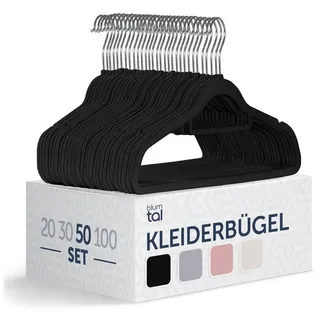 Blumtal Kleiderbügel Samt Schwarz 100 St.