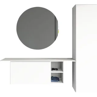 borchardt Möbel Garderoben-Set Toledo, moderne Garderobe mit Spiegel, Schminktisch mit Regalfächern, (Komplett-Set), 152x140cm (BxH), viel Stauraum, Set mit Spiegel, viele Einlegeböden braun