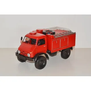 JS GartenDeko Modellauto Blechauto Modellauto Oldtimer Unimog S 404 Feuerwehr TLF 8 L 30 cm