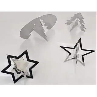 Schlögel Dekohänger Dekohänger Hochwertige Weihnachtsdeko aus Edelstahl Stern & Tannenbaum, 0.00