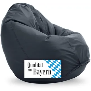 Bruni Sitzsack Classico L in Grau – XL Sitzsack mit Innensack zum Lesen, Abnehmbarer Bezug, lebensmittelechte EPS-Perlen als Bean-Bag-Füllung, aus Deutschland