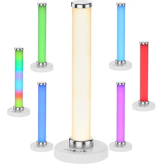 Northpoint LED Tischlampe Tischleuchte Lavalampe mit Farbwechselfunktion RGB & Warmweiß Wiederaufladbar Regenbogen-Effekt mit integriertem Akku (Weiß)