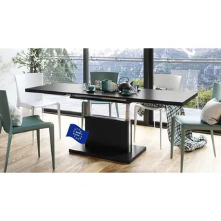 Mazzoni Aston Couchtisch ausziehbar höhenverstellbar 120/200cm in Schwarz matt modern vielseitig Wohnzimmertisch Esstisch Beistelltisch Sofatisch platzsparend hochwertig Wohnzimmer
