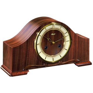Hermle Uhrenmanufaktur Tischuhr, Holz, Braun, 18cm x 33cm x 10cm