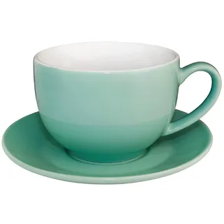 Olympia Cafe Cappuccino-Kaffeetassen-Set, 340 ml (Box 12), Aqua, spülmaschinen- und mikrowellengeeignet, Untertassen separat erhältlich (GL464), für den professionellen und privaten Gebrauch, GL461