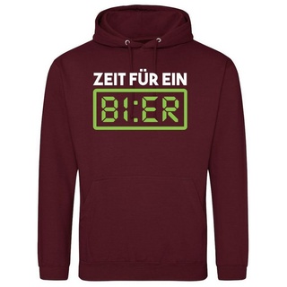 Youth Designz Kapuzenpullover "Zeit Für Ein Bier" Herren Hoodie Pullover mit lustigem Frontprint rot XL