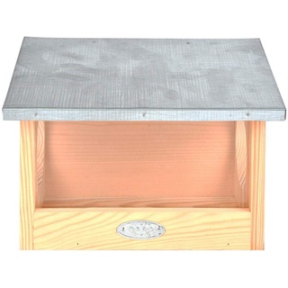 Esschert Design Eichhörnchen Futterhaus aus Kiefernholz, 25,3 x 17,6 x 18,7 cm, Nistkasten, Futterstation mit Zinkdach, witterungsbeständig