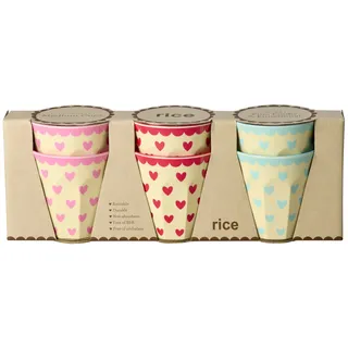 Rice Becher 0,25 l Rot/Türkis/Rosa 6 St.