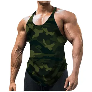 RMBLYfeiye Tank Top Herren Rundhals Camouflage Camisole Tops Tailliert Muskelshirts Gym Tops Kompressionsshirt Sport Tshirts Funktionsshirt Tactical Shirts Stringer Tank Top Herren