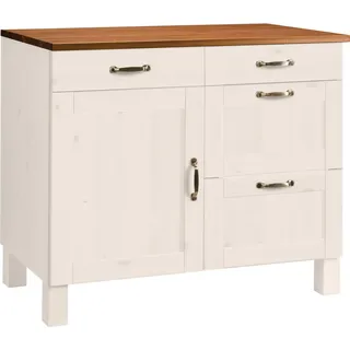 Home affaire Unterschrank Alby Breite 100 cm, 1 Tür, 4 Schubladen weiß 100 cm x 85 cm x 60 cm