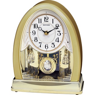Rhythm Clock s Joyful Kristall-Kaminuhr, goldfarben