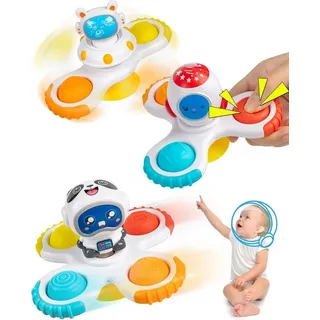 FELIXLEO Badespielzeug 3er Saugnapf Spinner Baby Fidget Spielzeug Reise Bad Fenster (1-tlg)