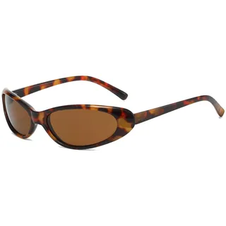 Long Keeper Y2K Wrap Around Sonnenbrille - Damen Herren trendige kleine ovale Sport Sonnenbrillen Retro 90er Jahre Rave Leichte Sonnenbrille UV400