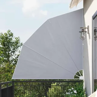 Tidyard Faltbarer Balkonfächer Grau 210×210 cm, Balkonfächer klappbar Balkonmarkise Fächer Windschutz Trennwand Wetterfest41573