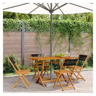 vidaXL Gartenstuhl 47 x 52,5 x 80 cm schwarz 4 St.