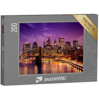 puzzleYOU Puzzle Abendliche Skyline von New York, 200 Puzzleteile, puzzleYOU-Kollektionen Amerika, New York
