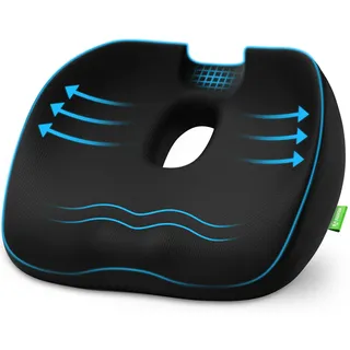AUVON Sitzkissen Orthopädisch Ergonomisches Hämorrhoiden Sitzkissen mit Loch&U-Form Design, Steißbeinkissen Sitzring Steißbein entlastet & Sitzkomfort erhöht für Bürostuhl Auto Ischias Schwangerschaft